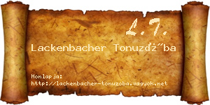 Lackenbacher Tonuzóba névjegykártya
